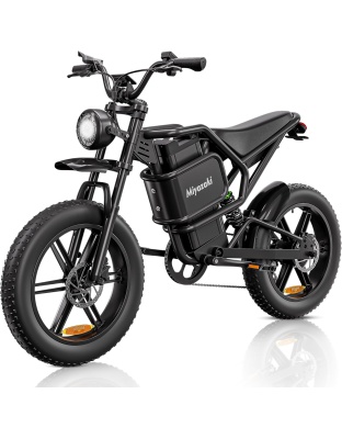 Miyazaki V43 Electric Bike for Adults,1500W Peak Motor,52V 25Ah Removable Battery,35MPH Ebike