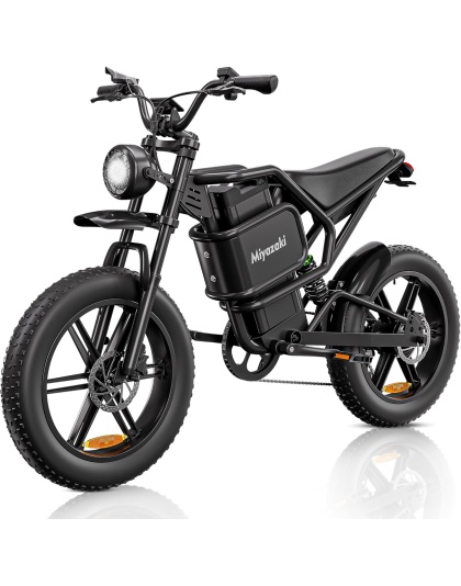 Miyazaki V43 Electric Bike for Adults,1500W Peak Motor,52V 25Ah Removable Battery,35MPH Ebike