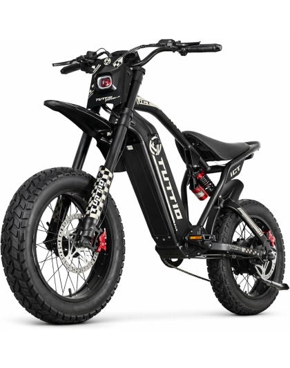 Tuttio ICT 60V Electric Dirt Bike with Pedals, 75 Miles Long Range Ebike